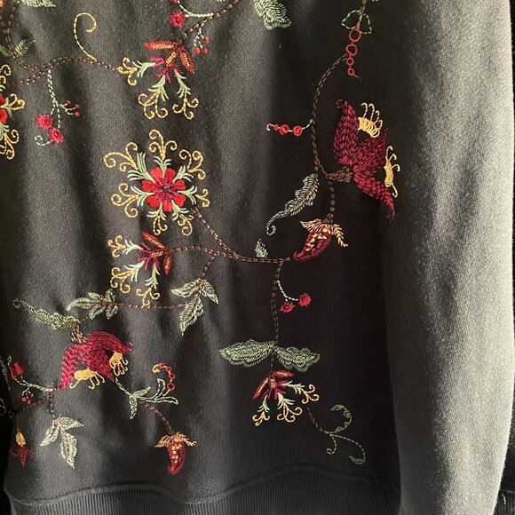 Christopher & Banks Year 2006 Womens Jacket Floral Embroidered Brown Size 2XL. - Picture 11 of 16